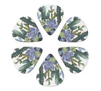 Succulent Plant Printed Guitar Picks -6 Pcs Guitar Picks Plectrum,Guitar Accessories,Electric Guitar Pick 0.96mm