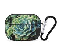 Succulent Plants AirPods Pro 2 Case Cover, Shockproof Hard Shell Protective Case for Women Men, Compatible with Airpod Pro Case 2nd/1st Generation with Keychain-Black
