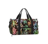 Succulent Plants and Cactus Gym Duffle Bag with Shoe Compartment Travel Weekender Overnight Bag Waterproof Sports Gym Bag with Shoulder Strap