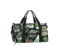 Succulent Plants and Cactus Gym Duffle Bag with Shoe Compartment Travel Weekender Overnight Bag Waterproof Sports Gym Bag with Shoulder Strap