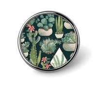 Succulent Plants And Cactus Round Badge 25mm/1 Inch Metal Buttons Round Badge Pin Button Parts Classic Pin Holders Buttons for Shirts Clothes Individualistic Brooch
