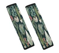 Succulent Plants And Green Car Seat Belt Cover Soft Comfortable Shoulder Seatbelt Pads Cover Seat Belt Pad for Suitable for Car Interior Accessorie