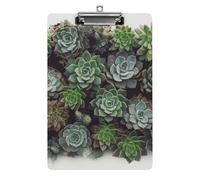 Succulent Plants Clipboard Retractable Hanging Tab Clip Board Plastic Clipboard Nursing Clipboards Nurse, Doctor, Cute Design for Standard Size 12.5 X 8.5Inch