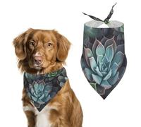 Succulent Plants Dog Bandanas for Feeding Grooming, Triangle Pet Bibs Washable Pets Scarf for Cats & Dogs