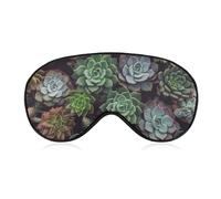 Succulent Plants Eye Mask, Side Sleeping Mask Light Blindfold Sleeping Mask Nose Pad and Elastic Band for Children Women and Men