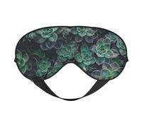 Succulent Plants Print Satin Sleep Mask & Eye Mask | Deep Dream Sleep Masks for Women & Men | Soft Sleeping Eye Mask to Nourish Skin