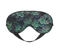 Succulent Plants Sleep Eye Mask Smooth Soft Adjustable Shading Blindfold Eye Mask for Rest Travel