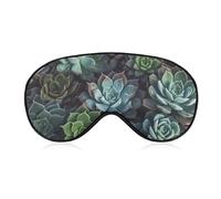 Succulent Plants Sleep Mask for Women Men, Soft Eye Mask with Adjustable Strap for Sleeping, Light Blocking Travel Blindfold for Nap Comfortable Eye Cover for Home Office