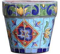 Succulent Plants Small Pots Luxury Hand-Painted Ceramic Green Plant Flower Pots Featured Creative Ceramic Flowerpots, Courtyard Balcony Decor Colorful Planter Outdoor Pla,22CM