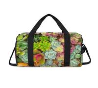 Succulent Plants Sport Duffel Bag with Shoes Compartment Tropical Succulent Overnight Weekender Bags Travel Gym Luggage Organizer for Women Men Kids Girls Boys