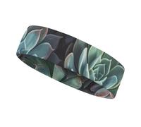 Succulent Plants Sports Sweatband 15" Polyester Hairband Absorbent Quick-Dry Headband for Running, Yoga