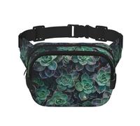 Succulent Plants Square Double Layer Waist Bag Belt Fanny Pack Purse with Adjustable Strap, Running, Travel, Hiking