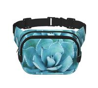 Succulent Plants Square Double-Layer Waist Bag with All-Over Print,Durable Twill Fabric, Multi-Pocket Fanny Pack for Outdoor Sports Travel