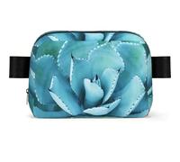 Succulent Plants Square Fashion Waist Bag with Print,Water-Resistant Twill Fabric,Chest Pack Or Belt Bag, Adjustable Strap 65-120cm for Men Women