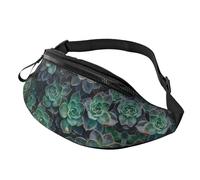 Succulent Plants Unisex Sport Casual Crossbody Sling Bag, Lightweight Adjustable Chest Pack with Headphone Jack, Durable Polyester Fabric (All-Over Print)