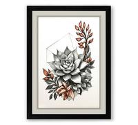 Succulent Study Botanical Framed Wall Art Print A3 (42×29.7cm) Black, Wall Decor for Living Room, Bedroom, Office & Home, Ready to Hang, Art Gift