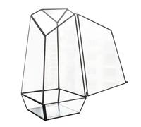 Succulent Terrarium Handmade - Modern Glass Terrarium Planter with Door | Glass Terrariums for Plants | 25cm Glass Planter Pot | Small Geometric Terrarium Container for Fern Moss Air Plants