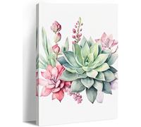 Succulent Wall Art Botany Yellow Flower Picture Jigsaws Puzzle 1000 Pieces, Vintage Flower Painting Print, For Teenagers Crossword Game 50X75Cm