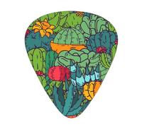 Succulents Cacti Green Plants Cactus,12 Pcs Guitar Pick,3 Different Thickness Plectrums for Acoustic Guitar Bass Ukulele (0.46mm 0.96mm 0.71mm)