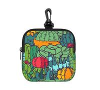 Succulents Cacti Green Plants Cactus, Square Zipper Storage Bag, Neoprene Coin Purse, Small Wallets, Change Pouch, Change Purse