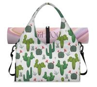 Succulents Cacti Sports Duffel Bag for Women Men Cacti Floral Weekend Overnight Bag with Shoe Compartment Shoulder Tote Luggage Bag for Yoga Gym Travel