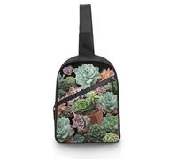 Succulents Crossbody Backpacks for Women Men Casual Cross Chest Bag Sling Pack Hiking Daypack