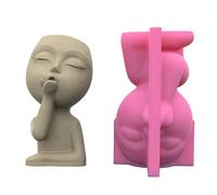 Succulents Flower Pot Resin Silicone Mold Suitable for Garden Concrete Flower Pot Holder Home Decor Human Face Doll Face Mold