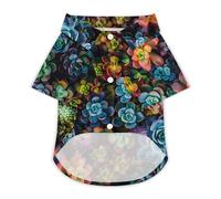 Succulents Hawaii Shirt Print Dog Clothes T-Shirt Beach for Puppy Cat L