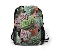 Succulents Sports Drawstring Backpack,Packsack with Shoe Compartment And Wet Proof Pocket for Youth