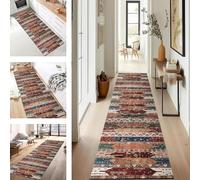 SUCERU Carpet Runner Rugs for Hallway Non Slip 80X300CM Washable Polyester Hall Runner Red Orange Suitable for Kitchen Living Room Bedroom Entrance Hall Laundry Indoor Doormat by the Meter