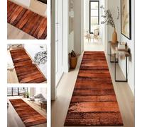 SUCERU Runner Rug for Entryway 120X350CM Red Orange Abstract Extra Long Hallway Non Slip Backing Area Rug Washable Floor Carpet for Living Room Bedroom Laundry Room Kitchen Room
