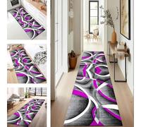 SUCERU Runner Rug for Hallway, 60X300CM, Purple Grey, Non-Slip, Washable, Contemporary, Carpet Runner