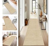 SUCERU Runner Rug for Hallway Extra Long Hallway Non Slip Area Rug 50X350CM Light brown Kitchen Carpet Runner Washable Indoor Entryway Floor Mats Runners for Living Room Bedroom Hallway Stair Doorway