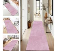 SUCERU Runner Rug for Hallway Extra Long Hallway Non Slip Area Rug 50X350CM Pink Kitchen Carpet Runner Washable Indoor Entryway Floor Mats Runners for Living Room Bedroom Hallway Stair Doorway