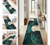 SUCERU Runner Rug for Hallway Extra Long Hallway Non Slip Area Rug 60X240CM Green Kitchen Carpet Runner Washable Indoor Entryway Floor Mats Runners for Living Room Bedroom Hallway Stair Doorway