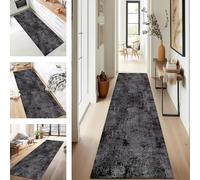 SUCERU Runner Rug for Hallway Extra Long Hallway Non Slip Area Rug 80X180CM Black Kitchen Carpet Runner Washable Indoor Entryway Floor Mats Runners for Living Room Bedroom Hallway Stair Doorway