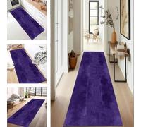 SUCERU Runner Rug for Hallway Extra Long Hallway Non Slip Area Rug 80X250CM Dark Purple Kitchen Carpet Runner Washable Indoor Entryway Floor Mats Runners for Living Room Bedroom Hallway Stair Doorway