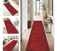 SUCERU Runner Rug for Hallway Extra Long Hallway Non Slip Area Rug 80X500CM Red Kitchen Carpet Runner Washable Indoor Entryway Floor Mats Runners for Living Room Bedroom Hallway Stair Doorway