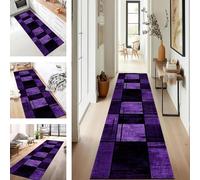 SUCERU Runner Rug for Hallway Non-Slip Doormat 40X90CM Purple Black Kitchen Carpet Runner Washable Indoor Entryway Floor Mats Kitchen Living Room Bedroom Hallway Stair Doorway Customizable