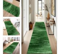 SUCERU Runner Rugs for Hallway 120X400CM Green Abstract Long Hallway Runner Kitchen Anti-fouling Floor Mat Non Slip Washable Carpet Entryway Living Room Bedroom Laundry Room Stair Runner Rug