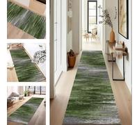 SUCERU Runner Rugs for Hallway 40X60CM Green Grey Blue Abstract Long Hallway Runner Kitchen Anti-fouling Floor Mat Non Slip Washable Carpet Entryway Living Room Bedroom Laundry Room Stair Runner Rug