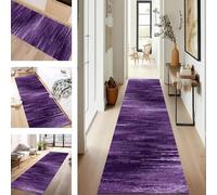 SUCERU Runner Rugs for Hallway 50X200CM Purple Abstract Long Hallway Runner Kitchen Anti-fouling Floor Mat Non Slip Washable Carpet Entryway Living Room Bedroom Laundry Room Stair Runner Rug
