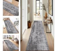 SUCERU Runner Rugs for Hallway 50X450CM Grey Long Hallway Runner Kitchen Anti-fouling Floor Mat Non Slip Washable Carpet Entryway Living Room Bedroom Laundry Room Stair Runner Rug