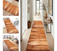 SUCERU Runner Rugs for Hallway 60X120CM Orange Brown Geometric Long Hallway Runner Kitchen Anti-fouling Floor Mat Non Slip Washable Carpet Entryway Living Room Bedroom Laundry Room Stair Runner Rug