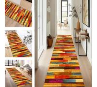 SUCERU Runner Rugs for Hallway 60X200CM Multi-coloured Long Hallway Runner Kitchen Anti-fouling Floor Mat Non Slip Washable Carpet Entryway Living Room Bedroom Laundry Room Stair Runner Rug