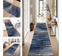 SUCERU Runner Rugs for Hallway 60X240CM Blue Grey Abstract Long Hallway Runner Kitchen Anti-fouling Floor Mat Non Slip Washable Carpet Entryway Living Room Bedroom Laundry Room Stair Runner Rug