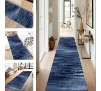 SUCERU Runner Rugs for Hallway 80X300CM Blue Abstract Long Hallway Runner Kitchen Anti-fouling Floor Mat Non Slip Washable Carpet Entryway Living Room Bedroom Laundry Room Stair Runner Rug