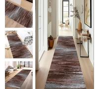 SUCERU Runner Rugs for Hallway 90X500CM Brown Grey Blue Abstract Long Hallway Runner Kitchen Anti-fouling Floor Mat Non Slip Washable Carpet Entryway Living Room Bedroom Laundry Room Stair Runner Rug