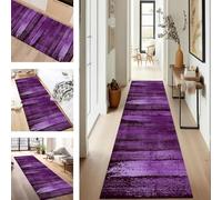 SUCERU Runner Rugs for Hallway Non Slip Extra Long Hall Runners 40X350CM Washable Area Rug Runner Floor Door Mat Dark Purple Geometric Kitchen Carpet Runners for Hallways Entryway Living Room Bedroom