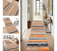 SUCERU Runner Rugs for Hallway Non Slip Extra Long Hall Runners 80X150CM Washable Area Rug Runner Floor Door Mat Orange Grey Black Kitchen Carpet Runners for Hallways Entryway Living Room Bedroom